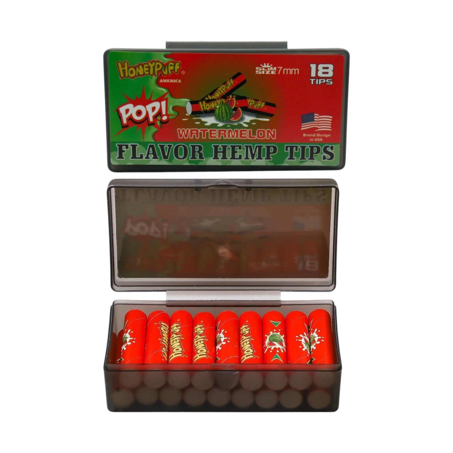 Honeypuff Watermelon Flavoured Hemp Filter Tips - 18 Tips