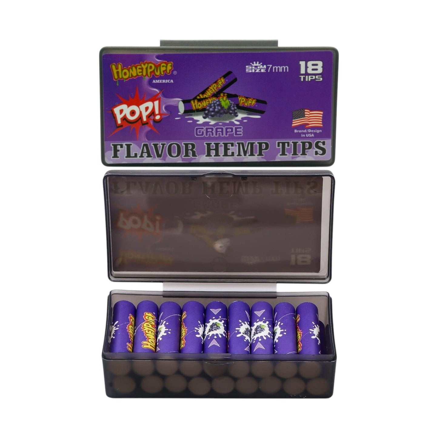 Honeypuff Grape Flavoured Hemp Filter Tips - 18 Tips