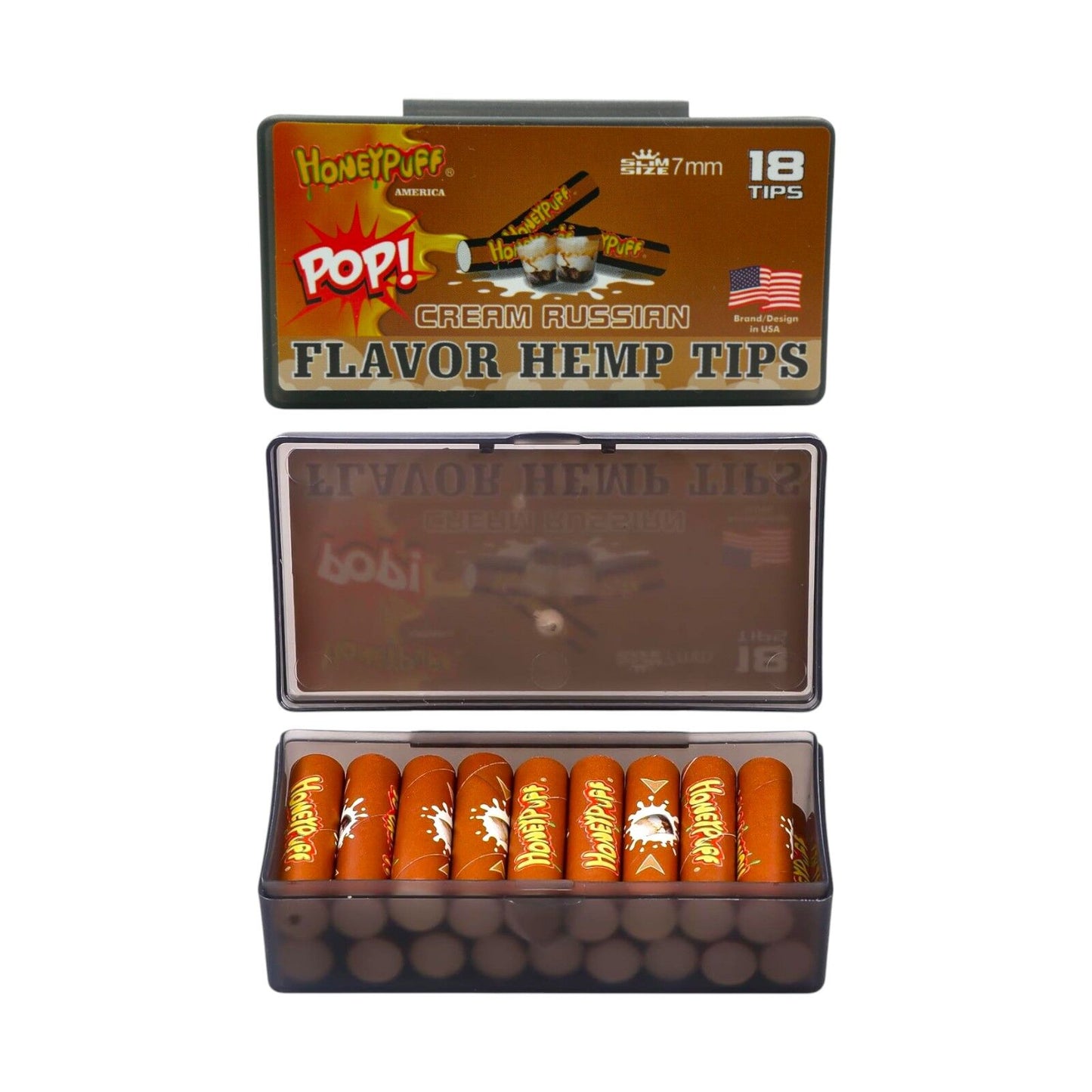 Honeypuff Cream Russian Flavoured Hemp Filter Tips - 18 Tips