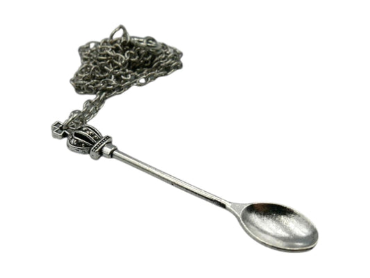 Silver Snuff Spoon Necklace Stainless Steel