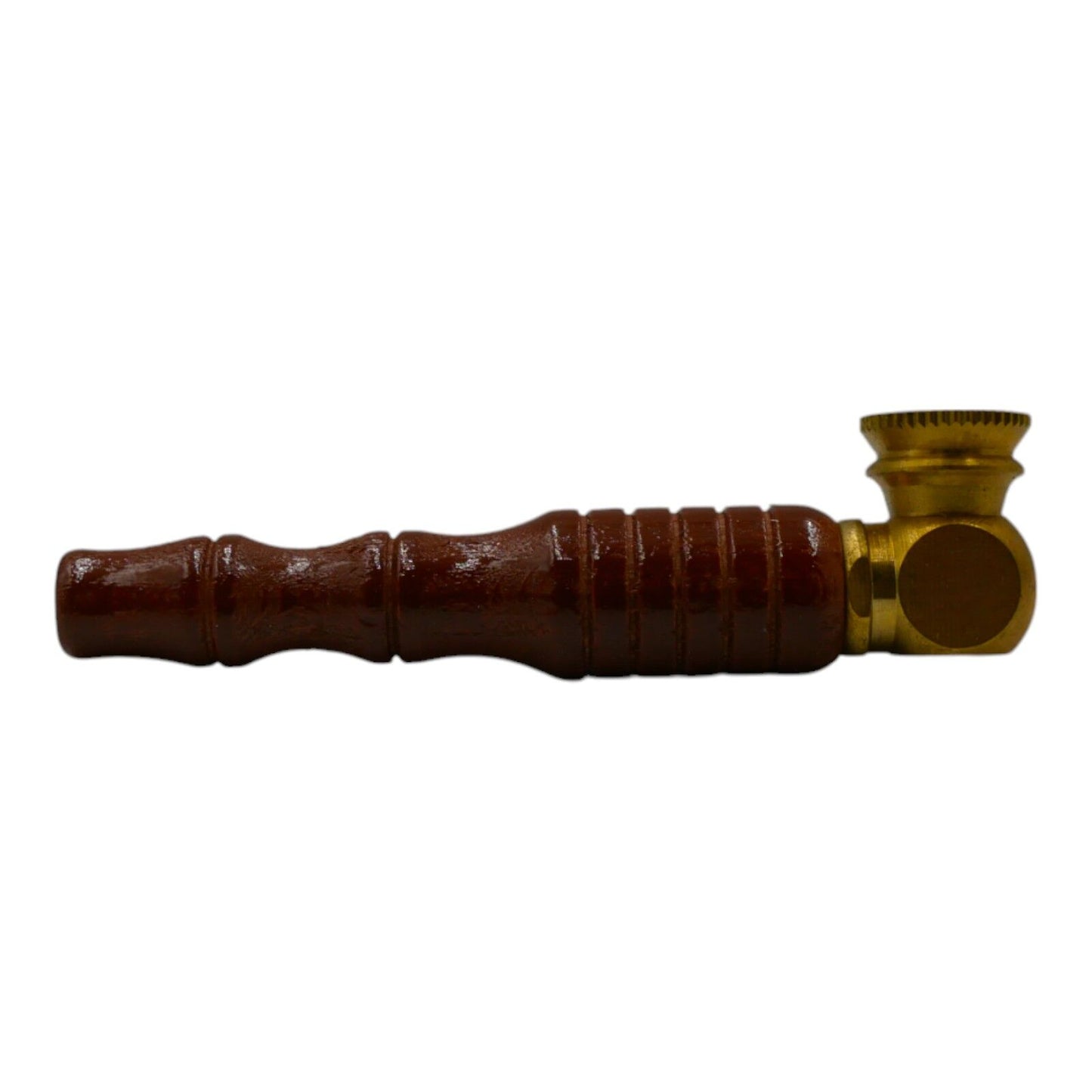 8.55cm Brass Metal Pipe Wooden Handle