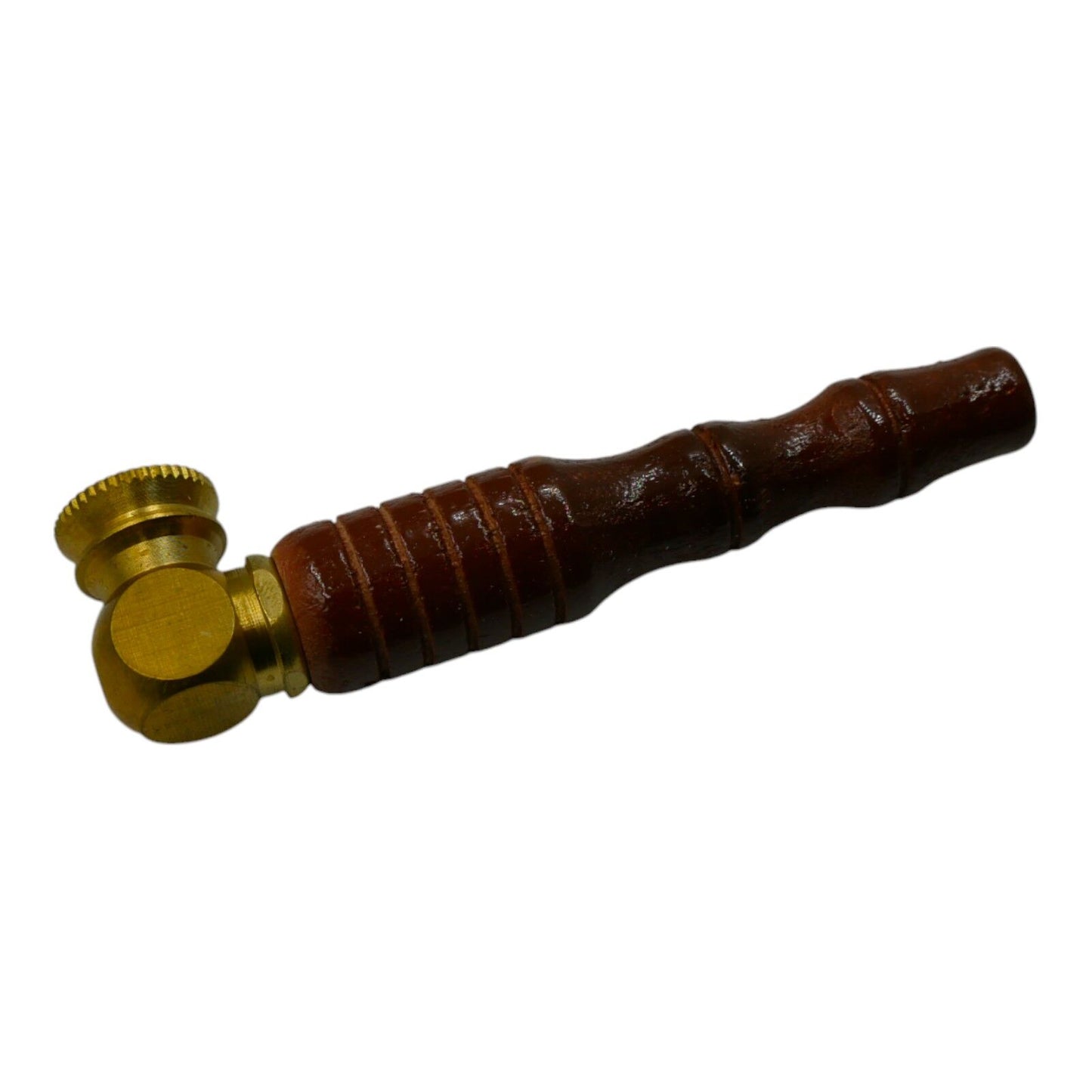 8.55cm Brass Metal Pipe Wooden Handle
