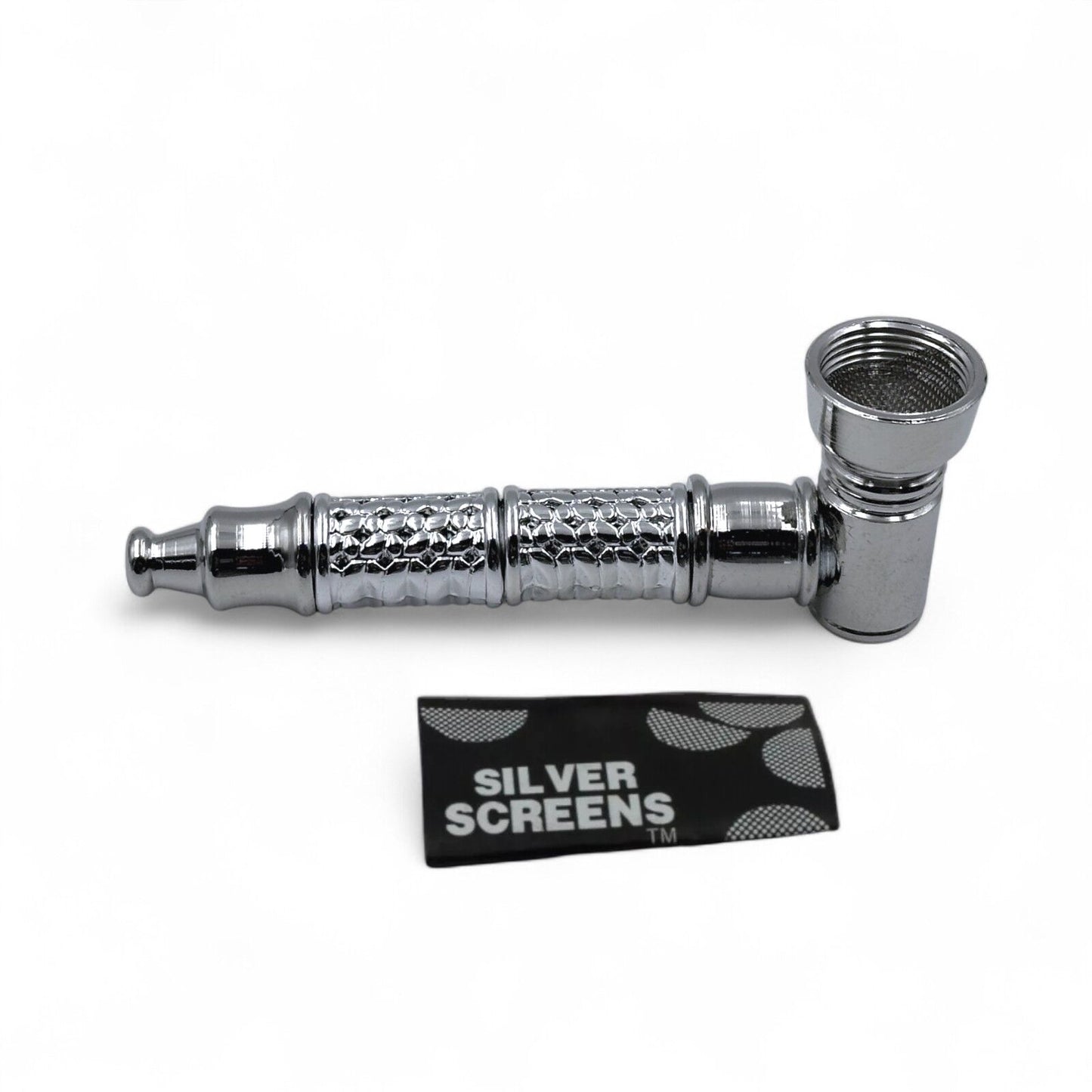 Silver Metal Smoking Pipe Washable Solid