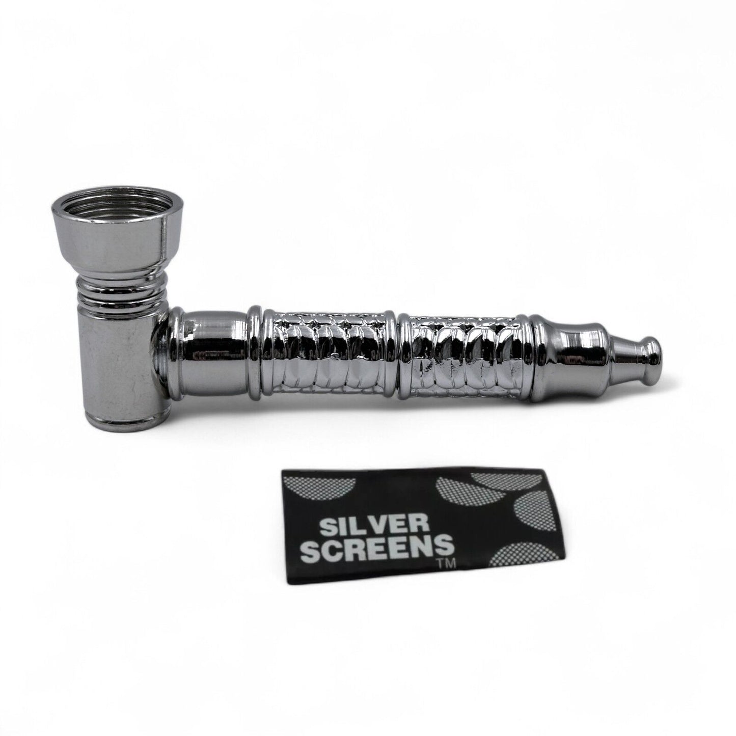 Silver Metal Smoking Pipe Washable Solid