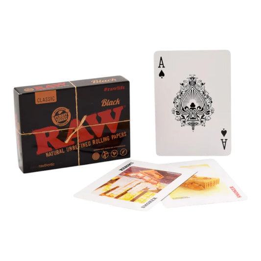 Raw Playing RAW Playing Cards Black Edition Standard 52 Card Deck Collectible Poker Game