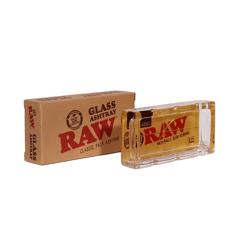 RAW Classic Pack Thick Glass Rectangular Ashtray