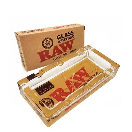 RAW Classic Pack Thick Glass Rectangular Ashtray