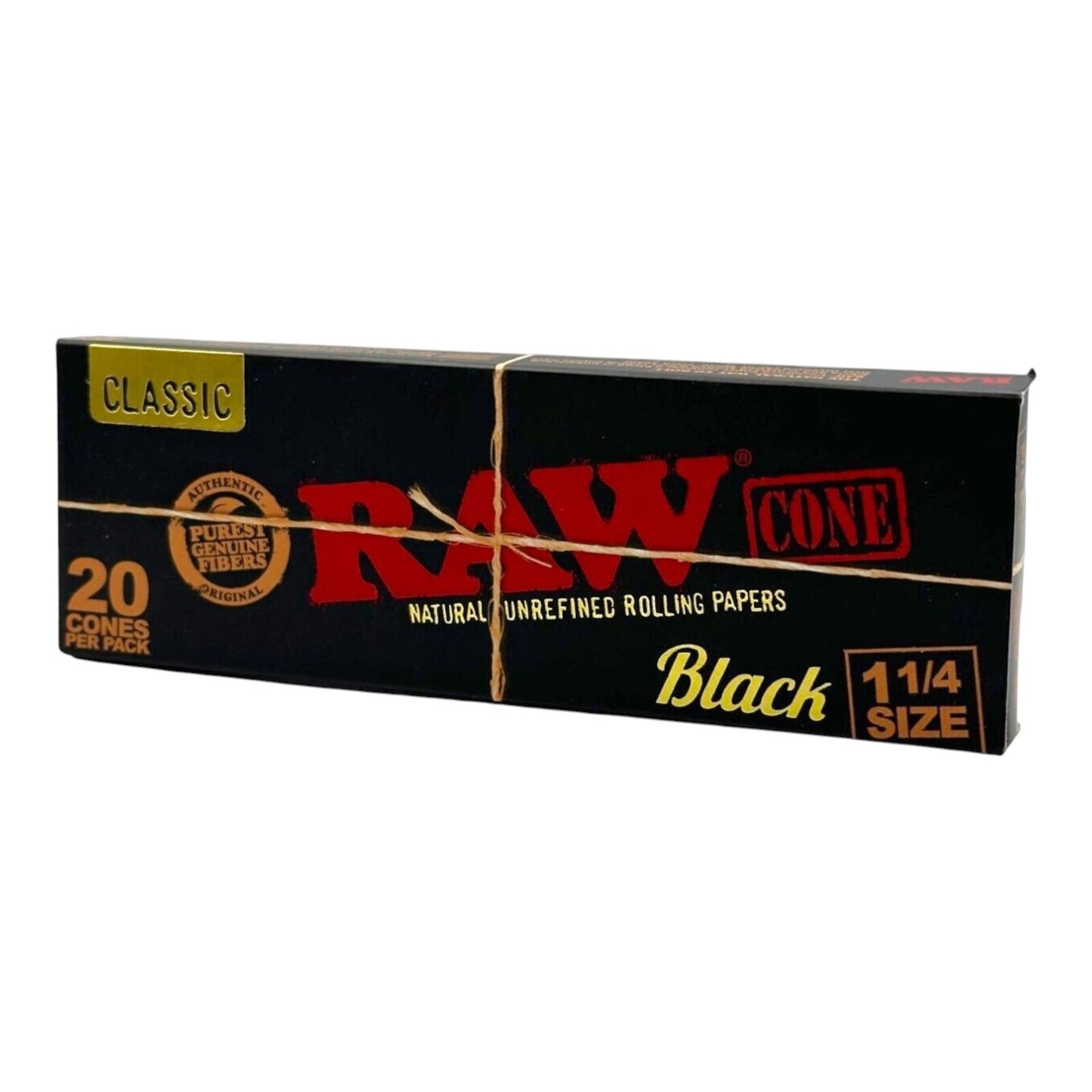 2 x Raw 1 1/4 Size Cones Pre Rolled Ultra Fine Natural 20 Pack + Cone Loader