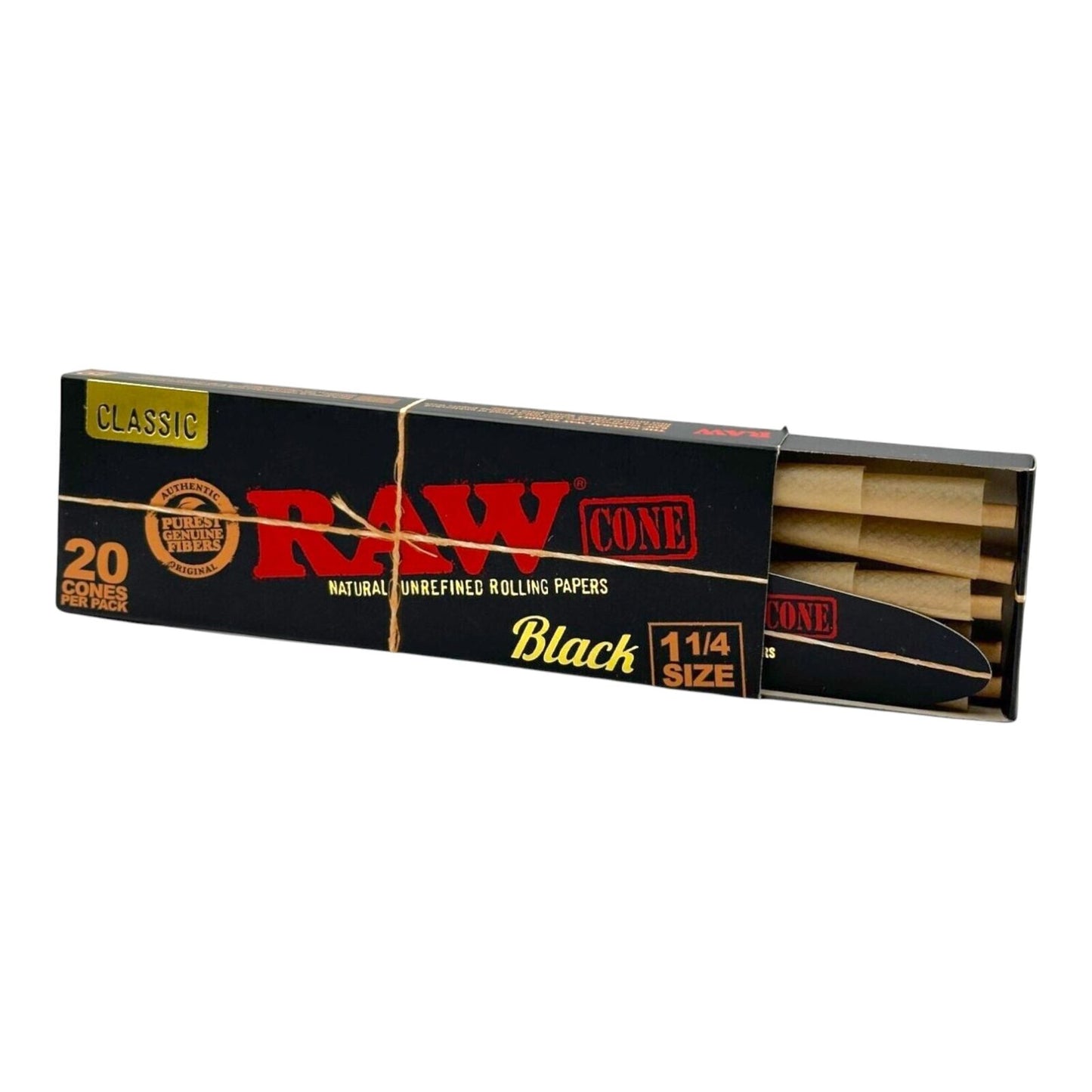 2 x Raw 1 1/4 Size Cones Pre Rolled Ultra Fine Natural 20 Pack + Cone Loader