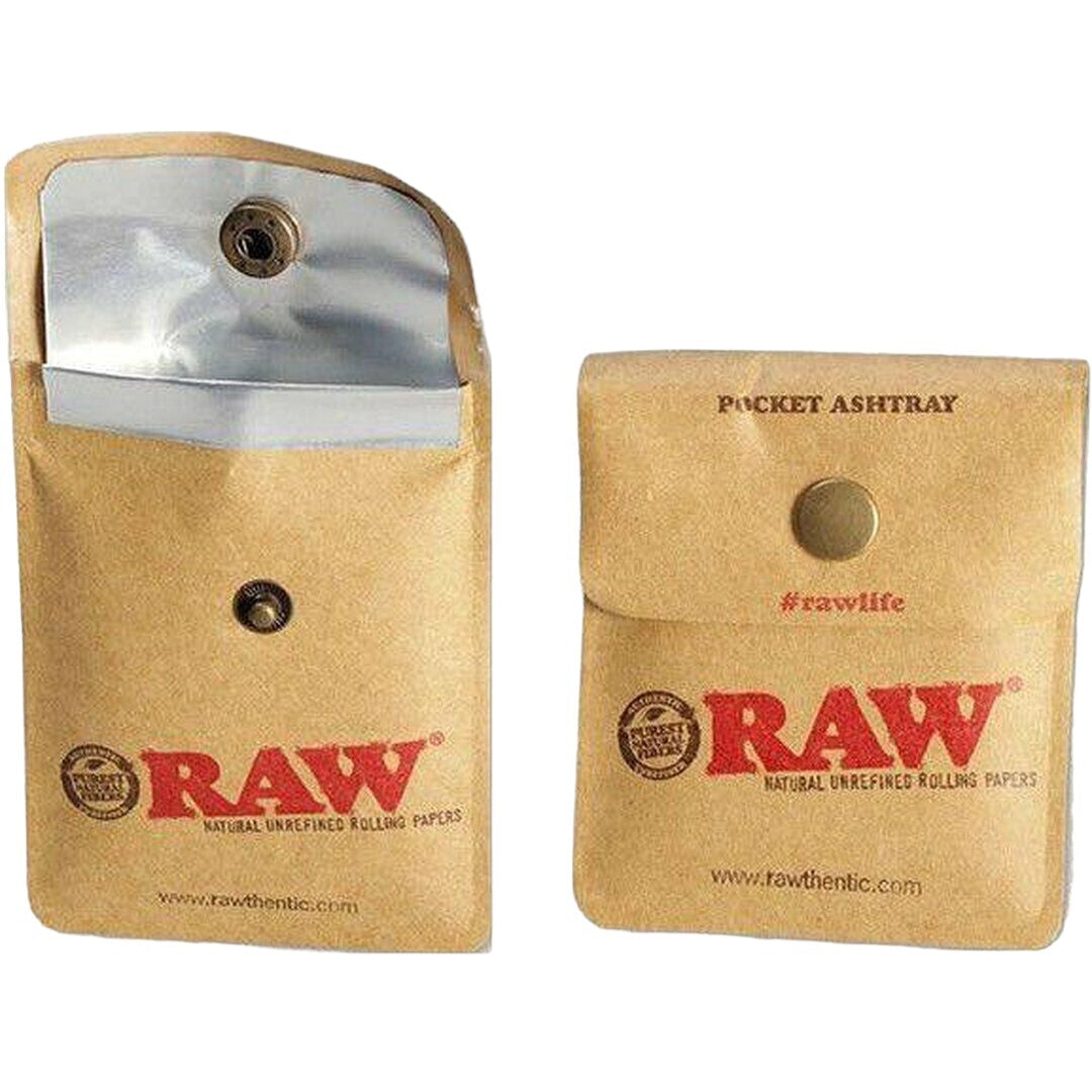 3 x Raw Pocket Ashtray Smoking Cigarette Tobacco Portable Flexible Foil Pouch