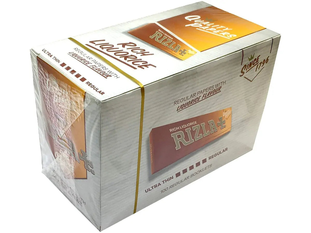 Rizla Liquorice Regular Rolling Papers Box 100 Booklets 50 Leaves Per Pack
