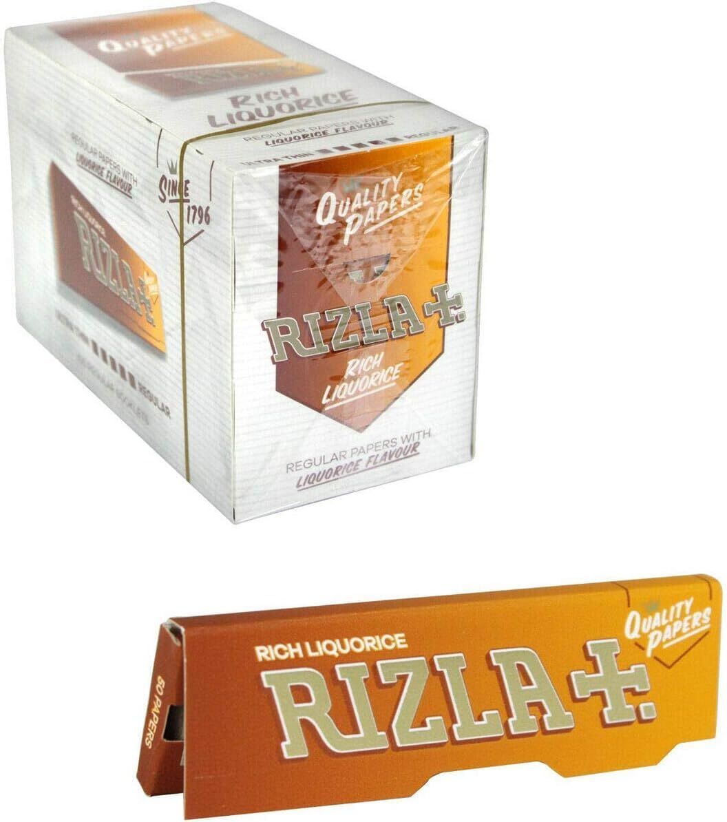 Rizla Liquorice Regular Rolling Papers Box 100 Booklets 50 Leaves Per Pack