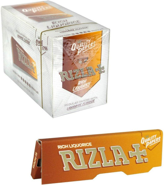 Rizla Liquorice Regular Rolling Papers Box 100 Booklets 50 Leaves Per Pack