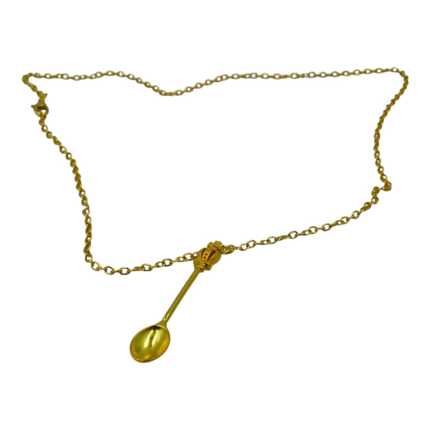 Gold Snuff Spoon Necklace
