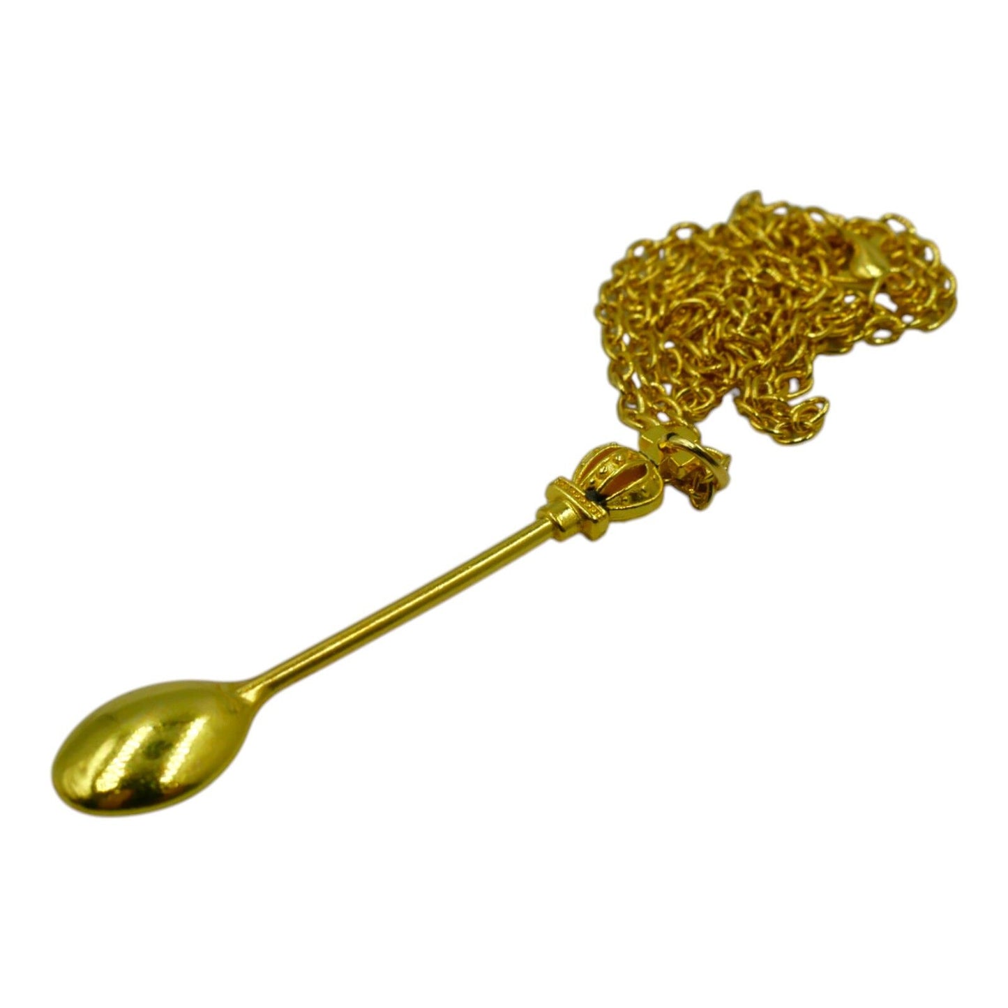 Gold Snuff Spoon Necklace