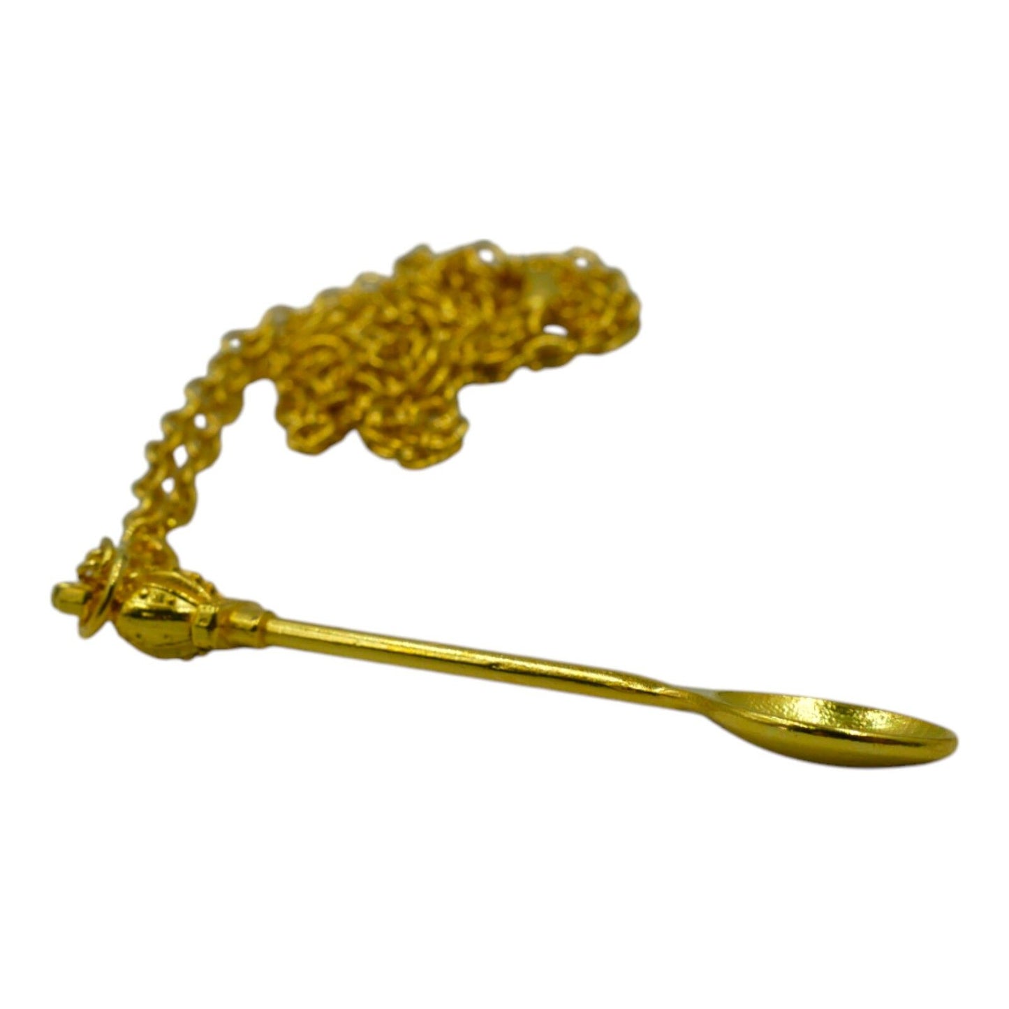 Gold Snuff Spoon Necklace