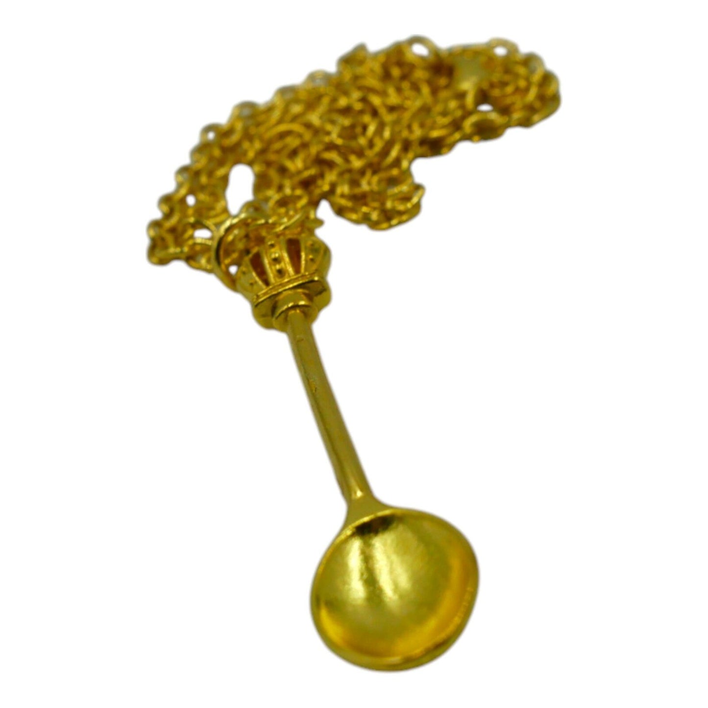Gold Snuff Spoon Necklace