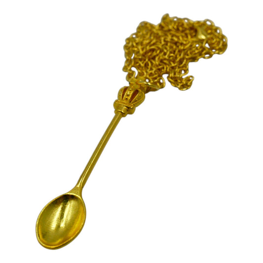 Gold Snuff Spoon Necklace