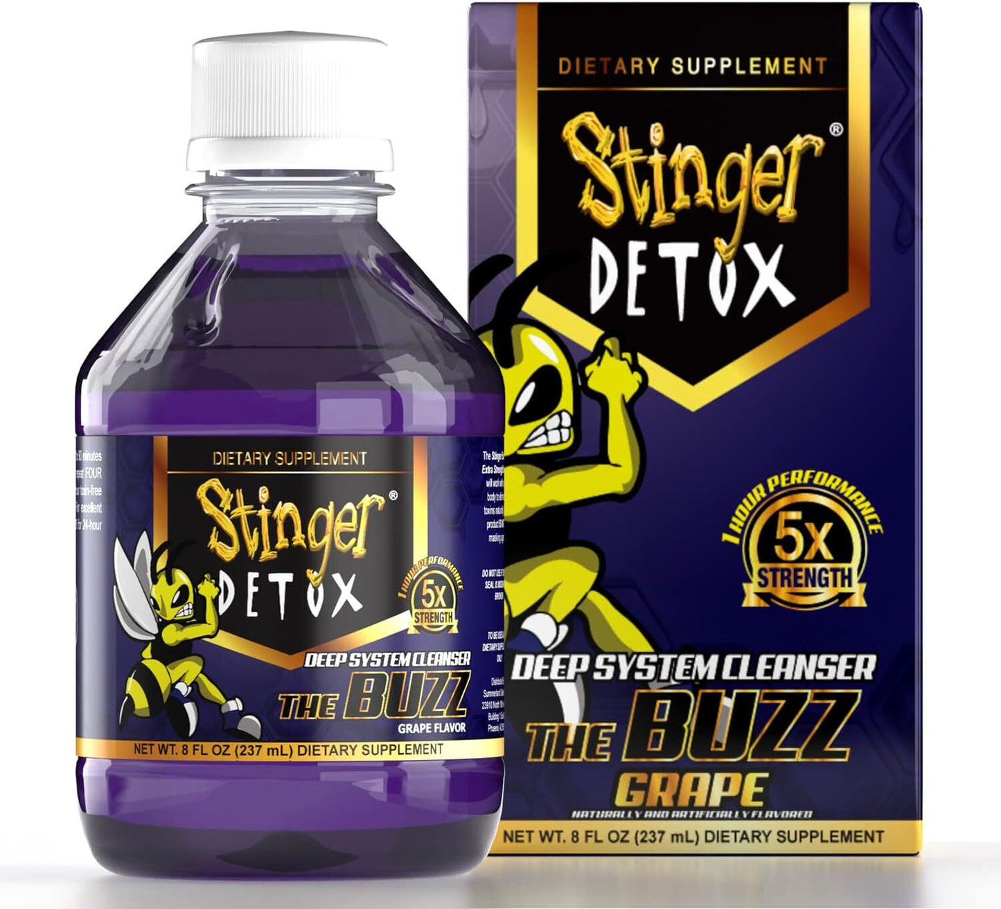 Stinger Detox 5X 7-Day Extra Strength Permanent Drink  Grape Flavour  8 FL OZ