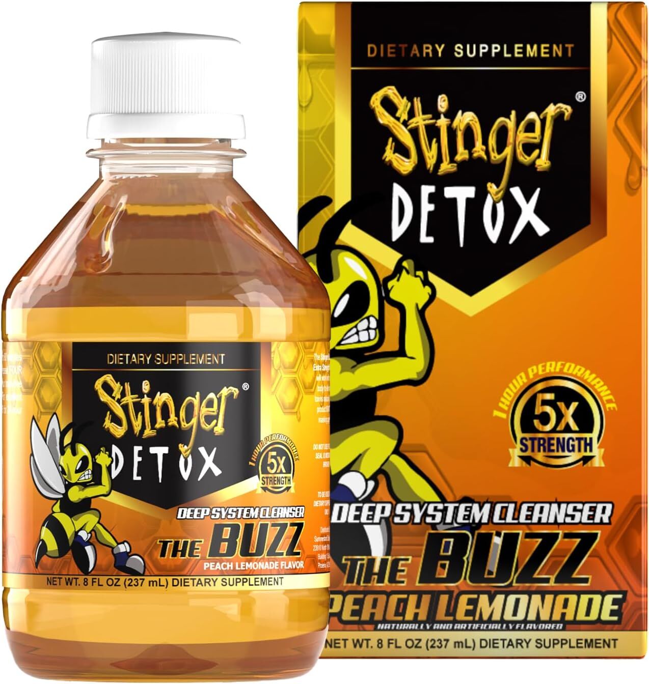 Stinger Detox 5X 7-Day Extra Strength DrinkPeach Lemonade Flavour8 OZ