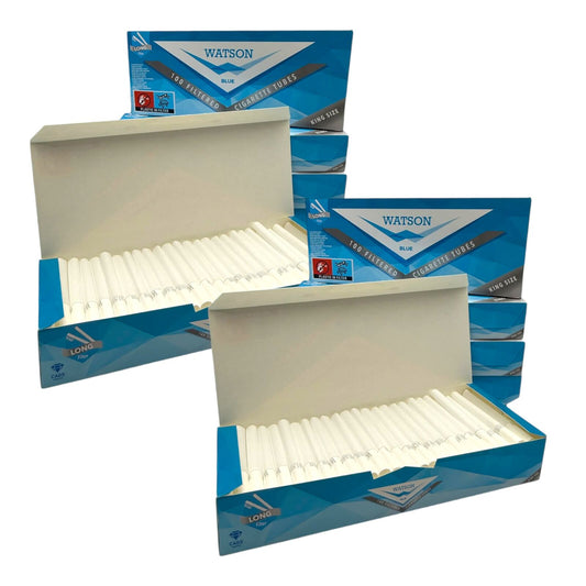 1000x WATSON Premium Carbon Filter Tubes King Size Cork Tobacco Cigarette Blue